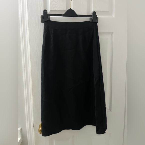Everlane NWT black Jacquard Stripe Slip Skirt - with front slit - Picture 9 of 13